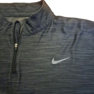 Nike Mens Dri-FIT XXL Charcoal Grey Heathered Quarter-Zip Pullover Active Top